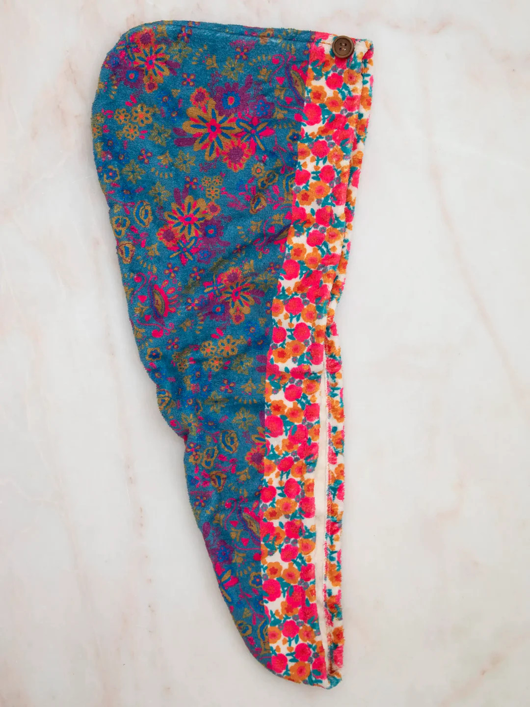 Microfiber Hair Towel Wrap - Teal Floral | Natural Life