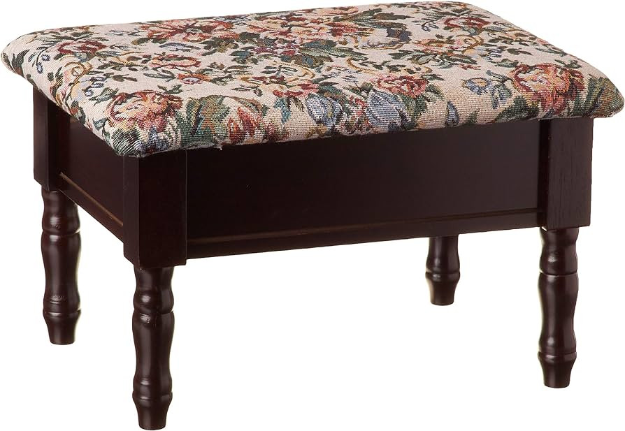 Frenchi Furniture Foot Stool, 13.2"D x 17.84"W x 5.12"H, Cherry | Amazon (US)