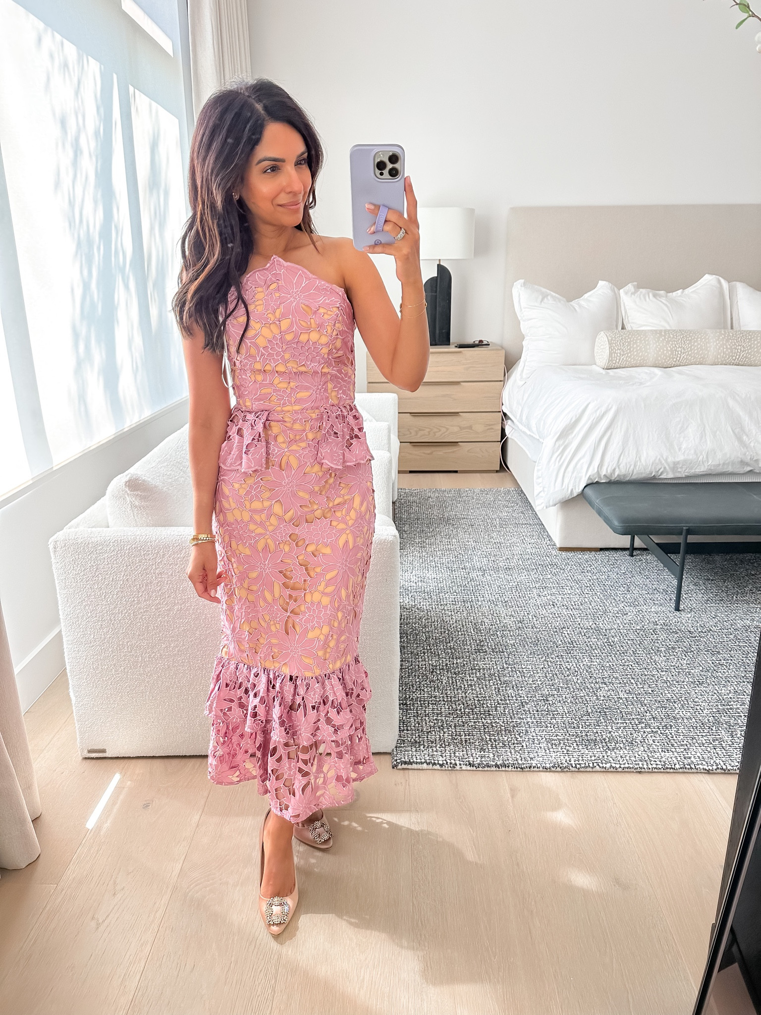 Lace fishtail hotsell midi dress