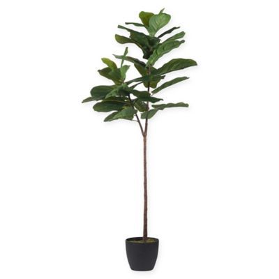 A&B Home 59-Inch Artificial Fiddle Leaf Fig Tree in Planter | Bed Bath & Beyond