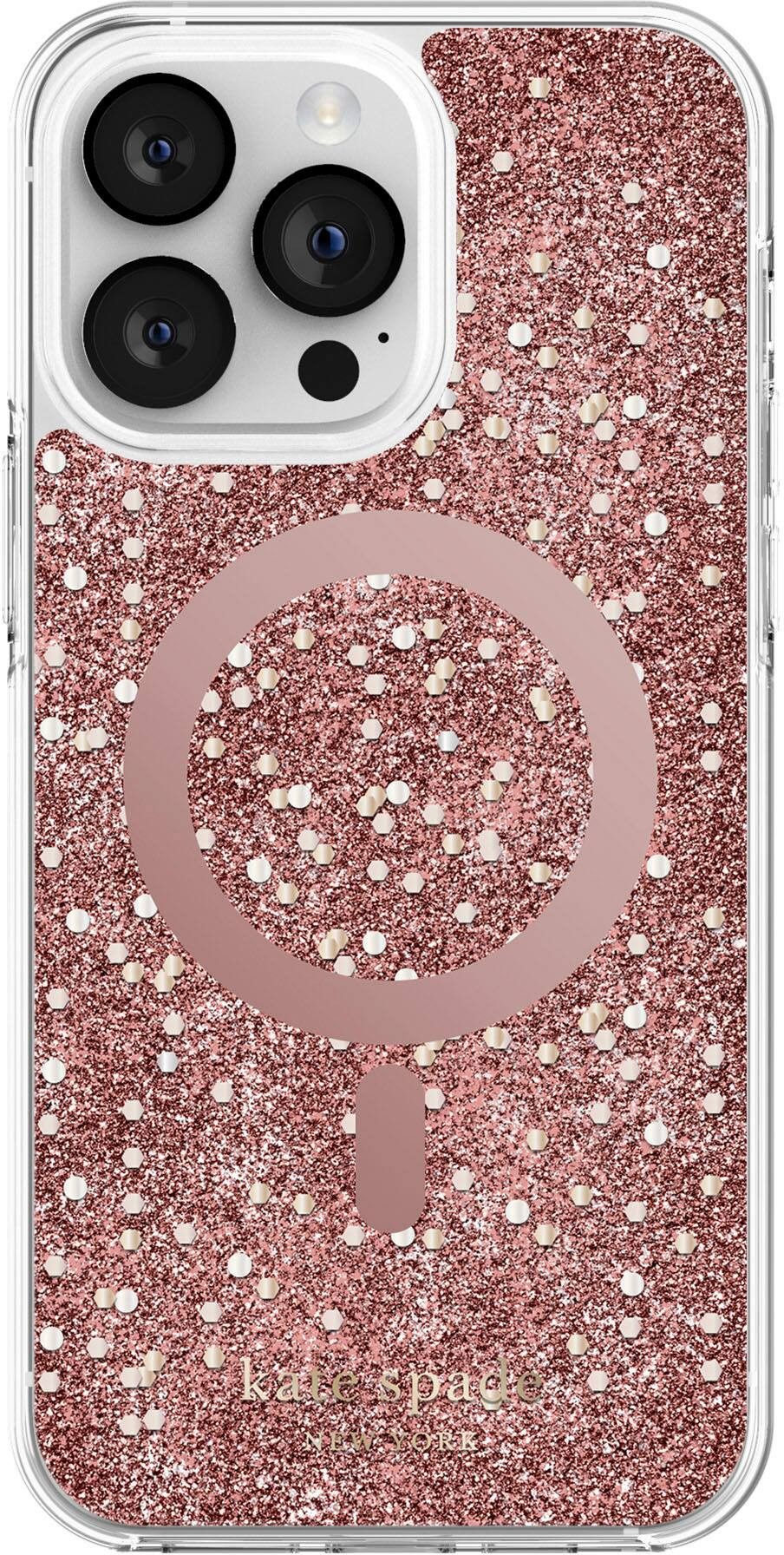 kate spade new york Protective Hardshell Magsafe Case for iPhone 14 Pro Max Chunky Glitter Rose G... | Best Buy U.S.