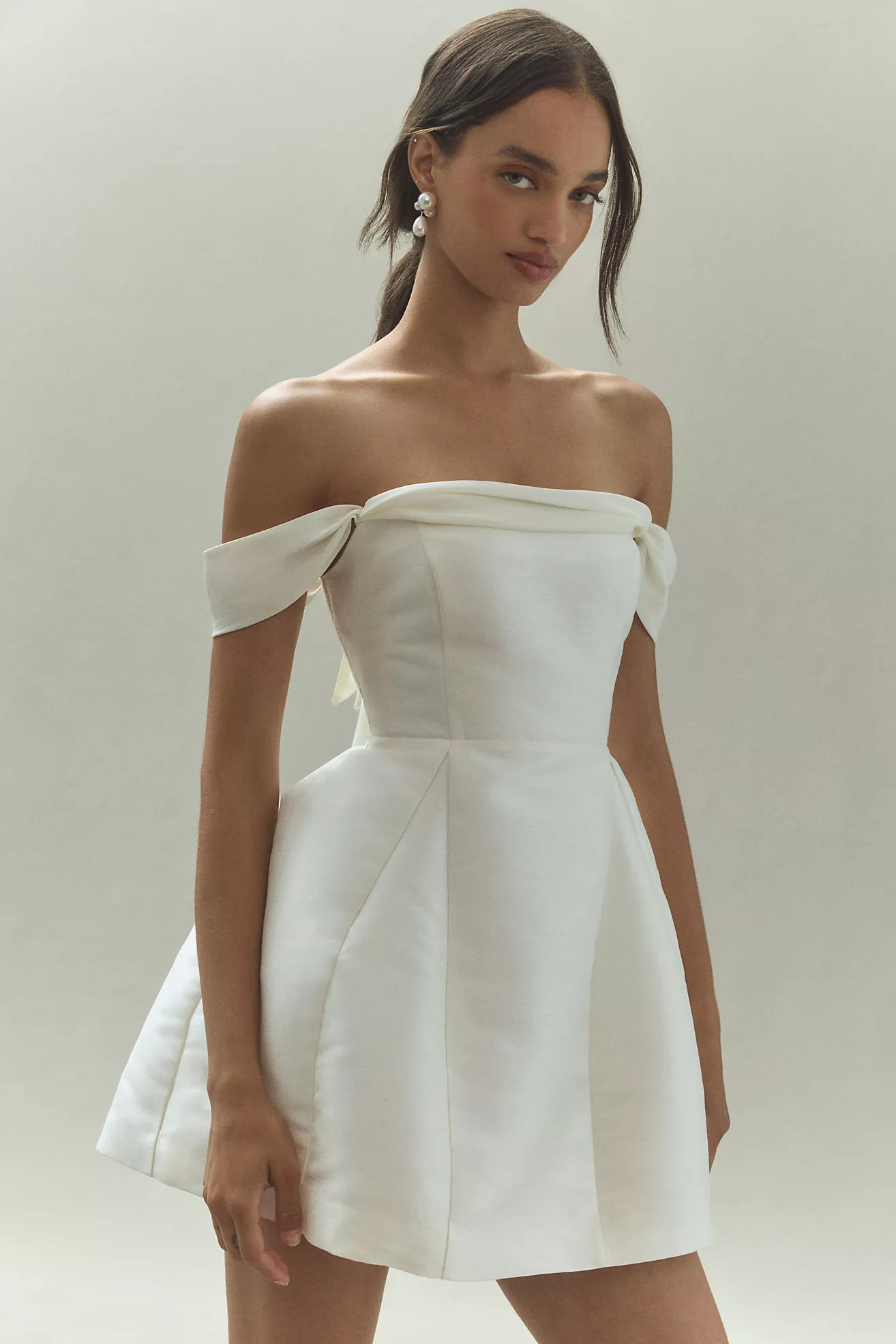 BHLDN Lydia Off-The-Shoulder Corset Mini Dress | Anthropologie (US)