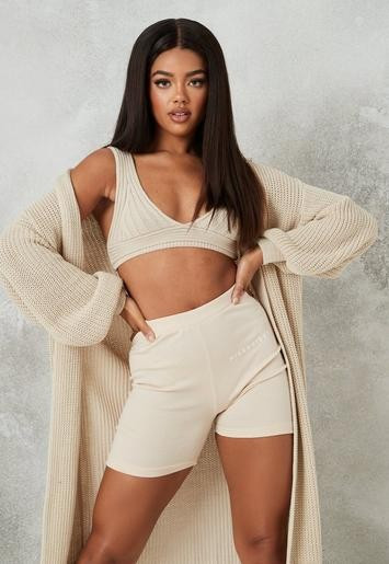 Missguided - Cream Co Ord Knit Plunge Bralet | Missguided (UK & IE)