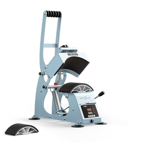 HTVRONT Hat Press Machine - Hat Press Heat Machine for Caps with 2 Platens & Caps Stretcher, Hat Heat Press Machine for Caps with Precise Temp&Timer Control for Heat Transfe Vinyl, Sublimation (Blue) | Amazon (US)
