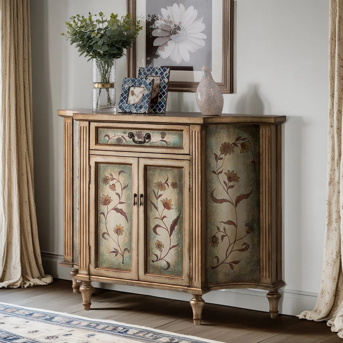 Classical Hand-Painted Vintage Accent Cabinet | Wayfair North America