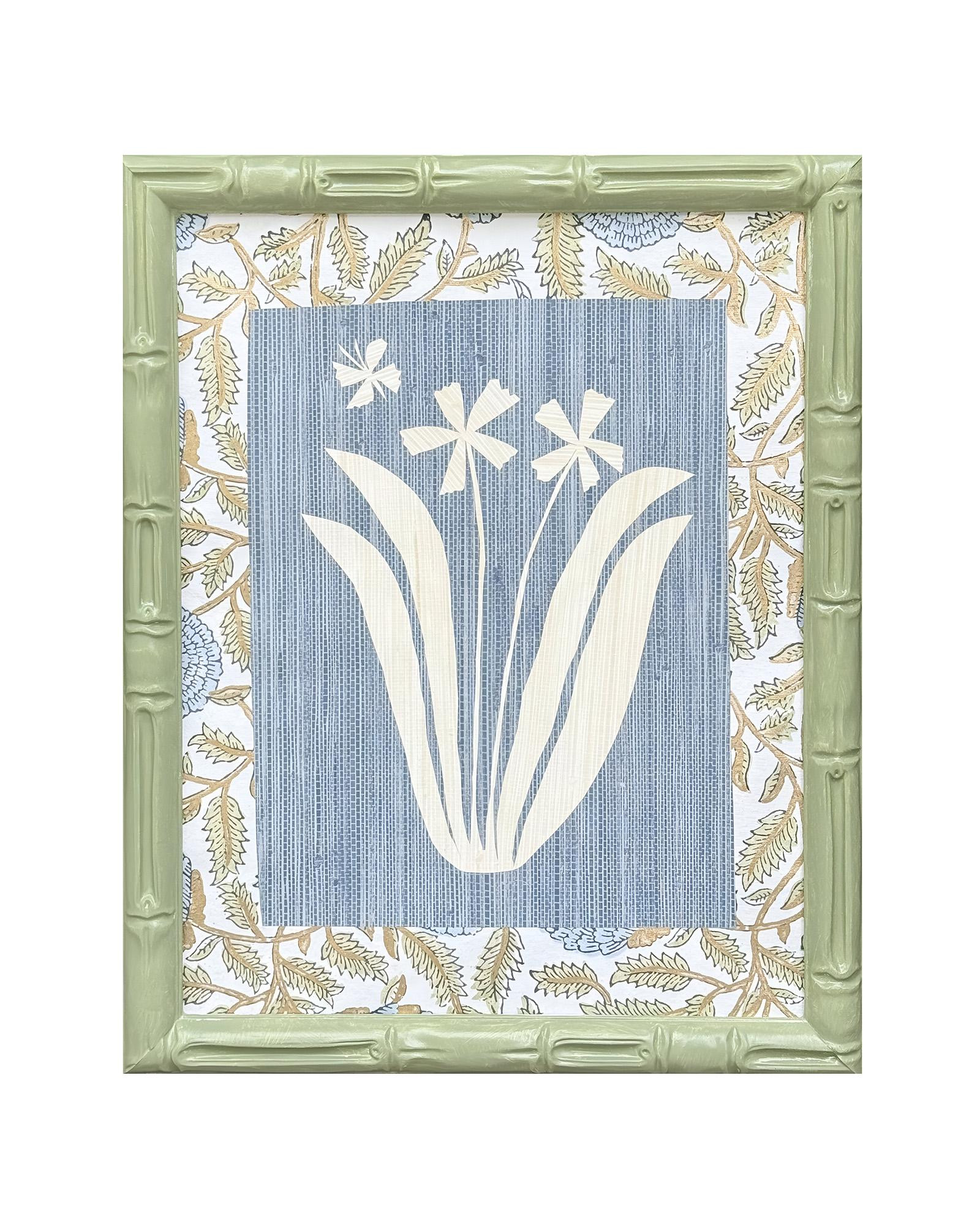 "Bamboo Botanical Block Print Fleurs II" by Haley Mathewes | Serena and Lily