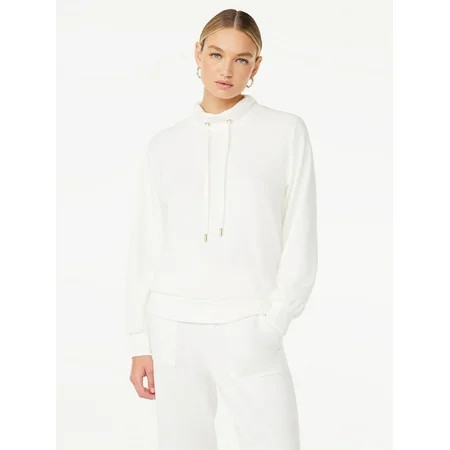 Scoop Women's and Women’s Plus Scubaknit Funnel Neck Sweatshirt, Sizes XS-4X | Walmart (US)