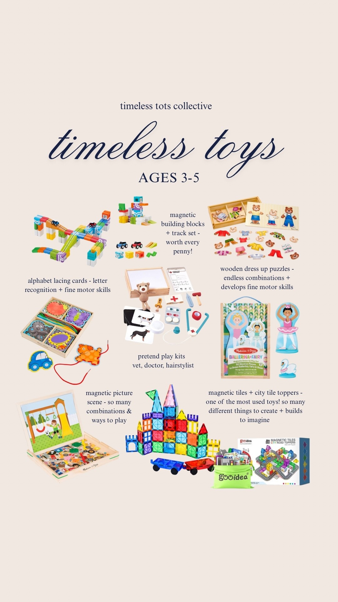 timeless toys for ages 3-5 curated by a mom of three! 