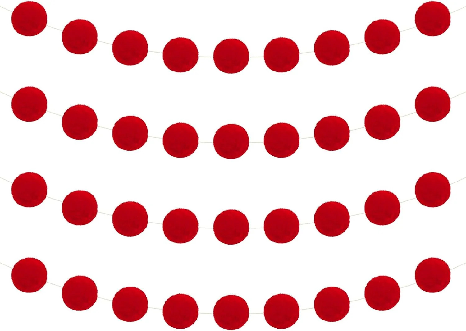 Lsupdaol 4 Pieces Felt Pom Poms Garland Ball 6.6ft Wedding Hanging Banner Ball Garland for Wall D... | Walmart (US)