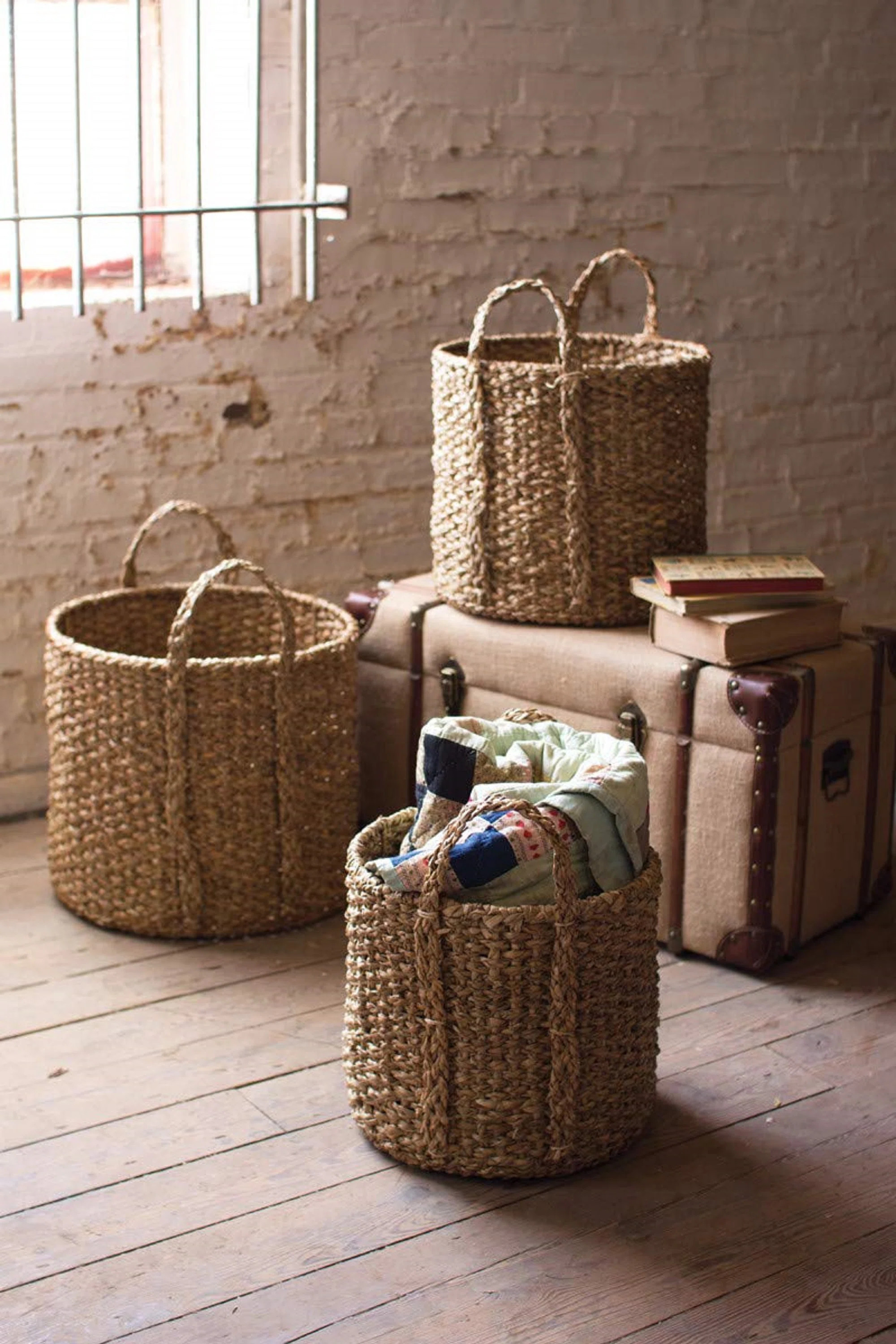 Bayou Breeze Kalalou Seagrass Decorative Basket (Set of 3) | Wayfair North America