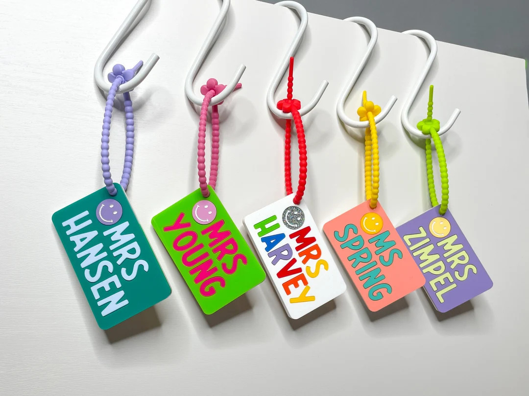 TEACHER KEYCHAIN GIFT - Cute & Colorful Bag Tag - End of Year/teacher Appreciation - Custom Perso... | Etsy (US)