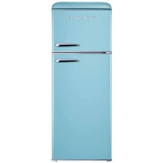 Galanz 7.6 cu. ft. Retro Mini Fridge Dual Door with Freezer in Bebop Blue, ENERGY STAR GLR76TBEER | The Home Depot