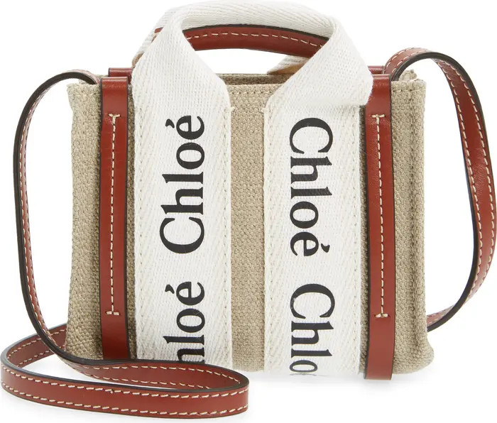 Chloé Nano Woody Logo Strap Canvas Tote | Nordstrom | Nordstrom