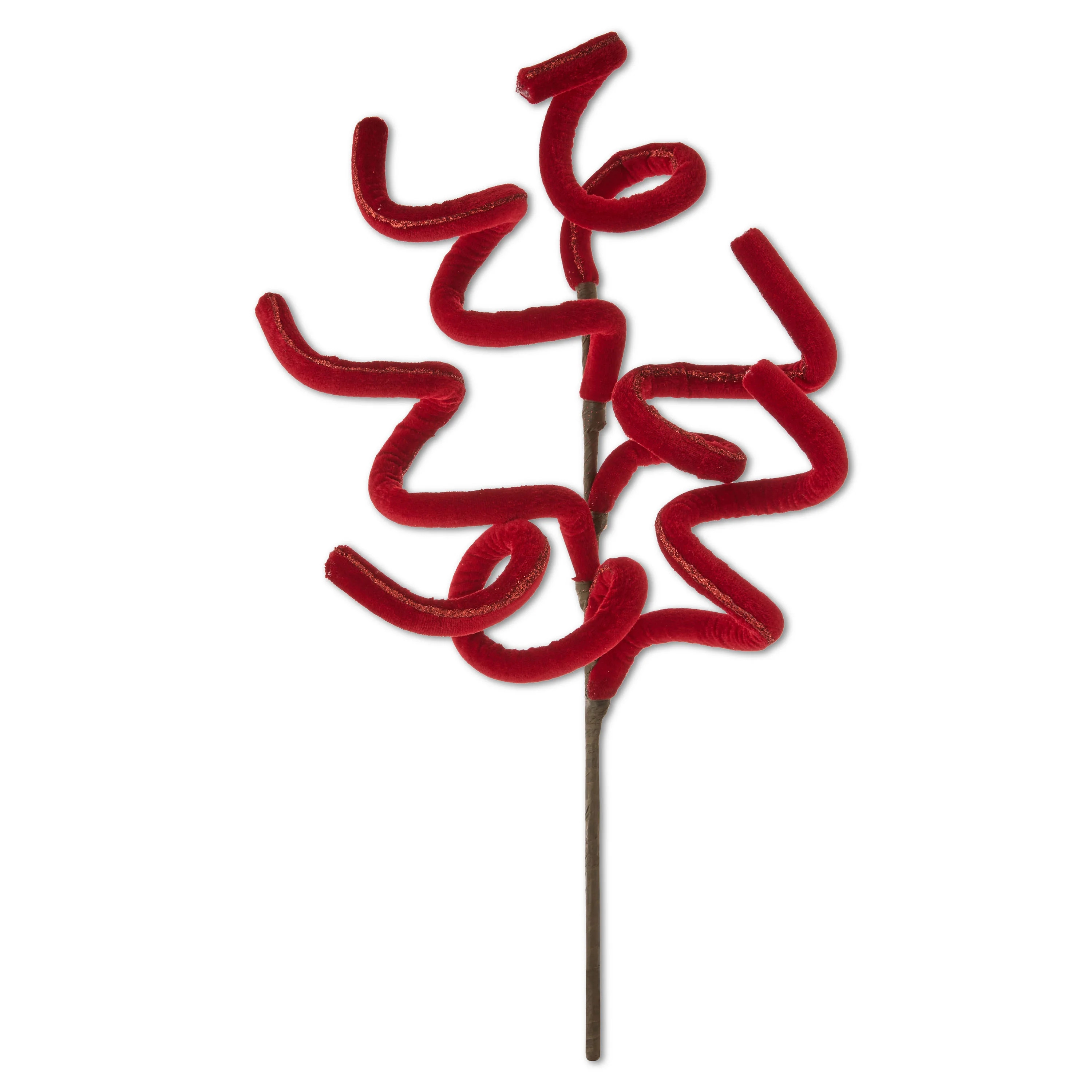 Red Curly Velvet Decorative Christmas Pick, 18 in, by Holiday Time | Walmart (US)
