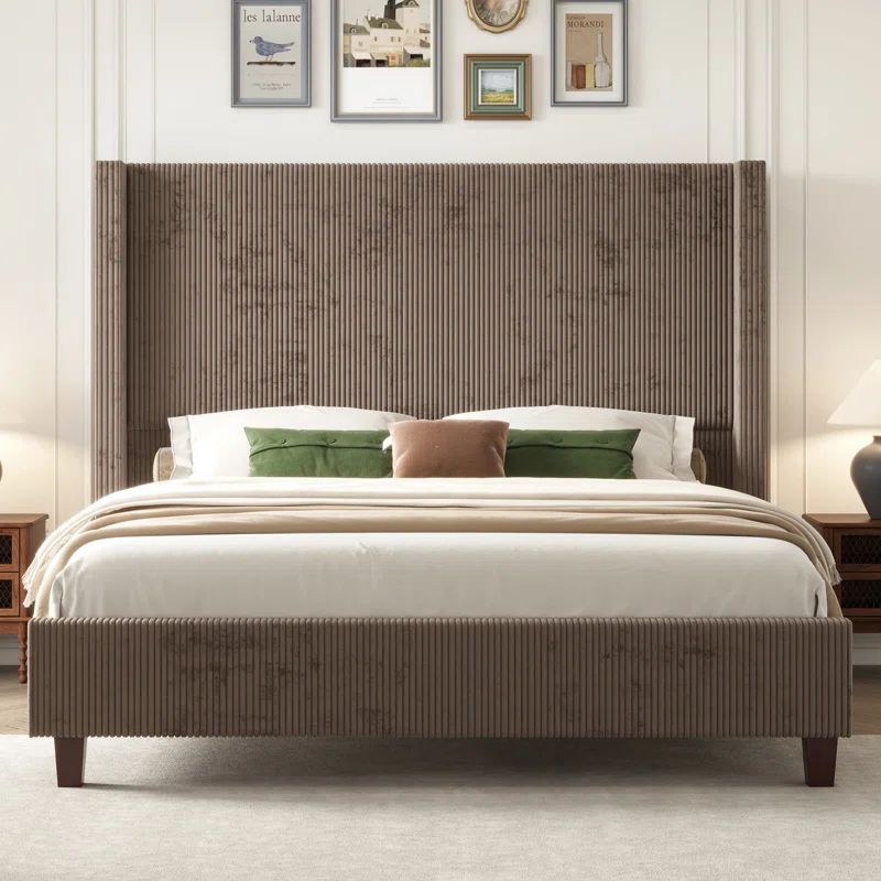 Dunwoody Upholstered Wingback Platform Bed | Wayfair North America