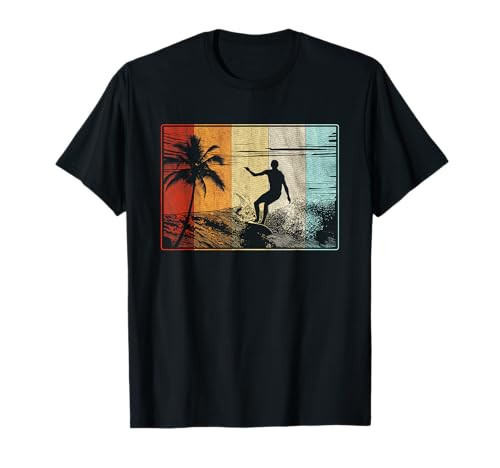Beach Surfing Surfboard Vintage Retro Surfboarder Surfer T-Shirt | Amazon (US)