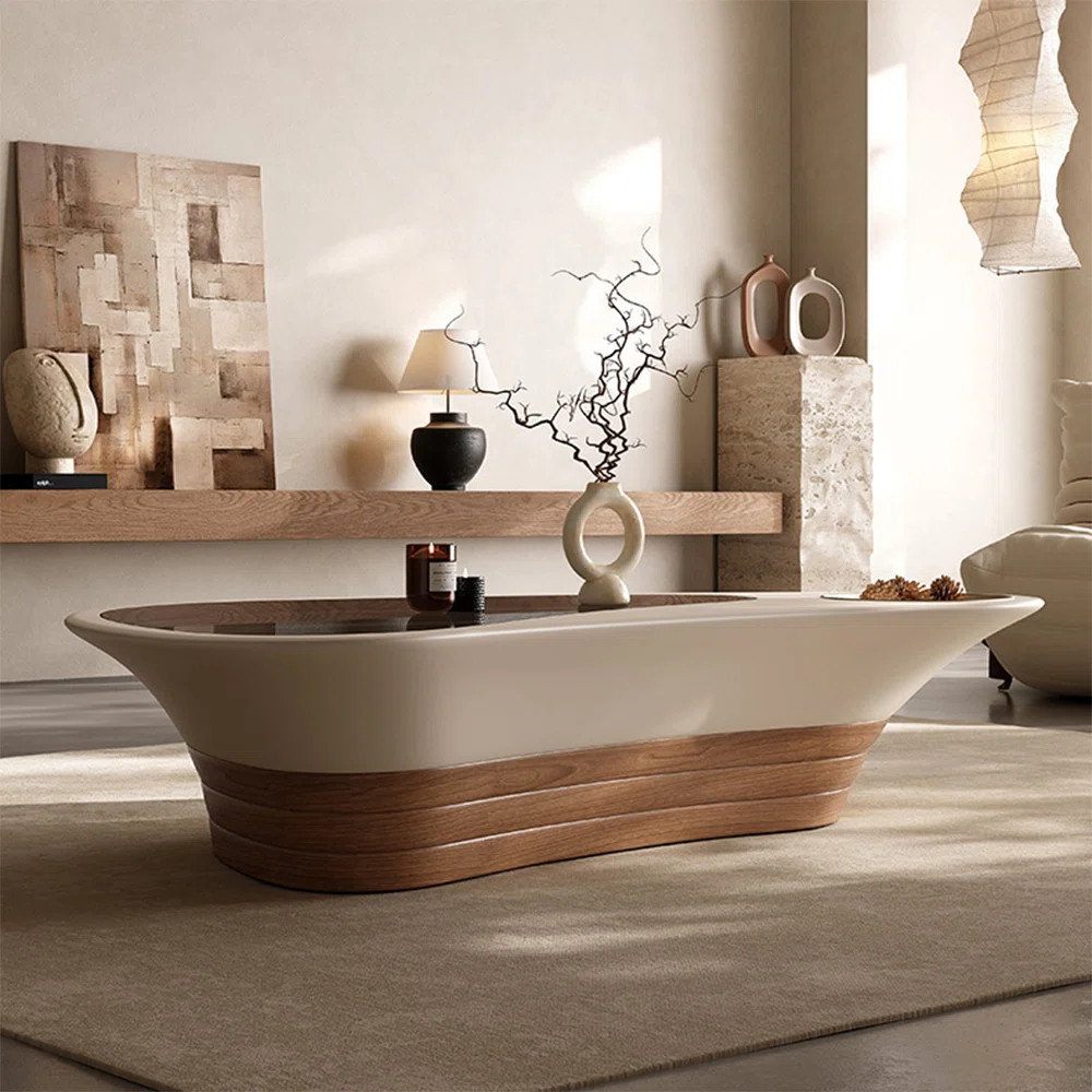 Bayat Modern Solid Wood Coffee Table With Glass Top for Living Room Decor, Fully Assembled | Wayfair North America