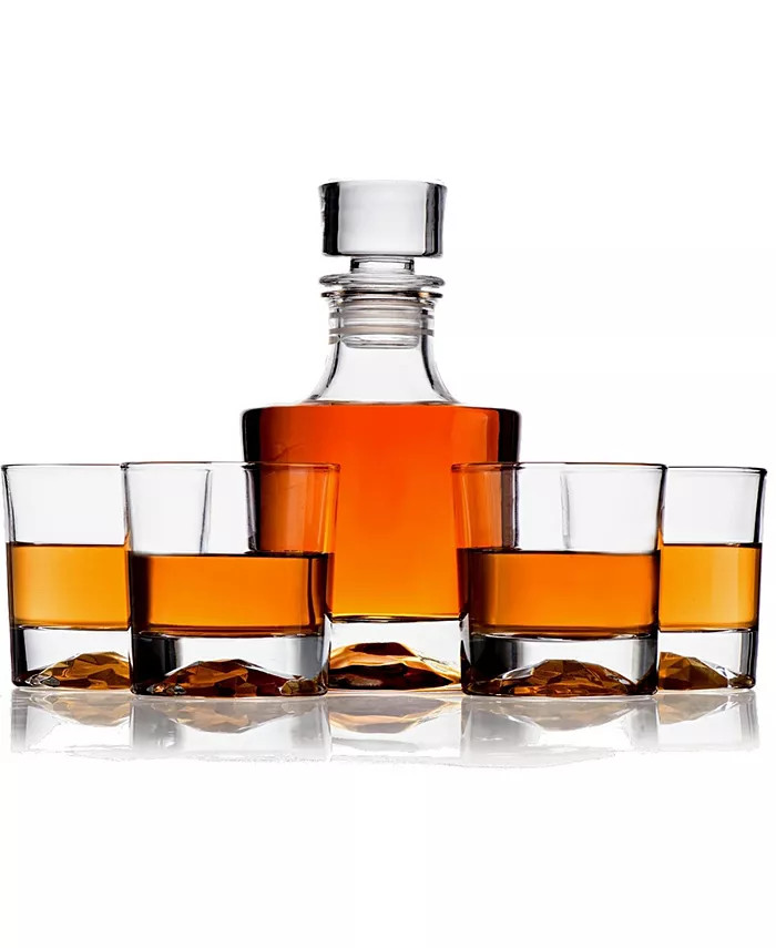 Basic Whiskey Decanter with Whiskey Glasses, Set of 5 | Macys (US)