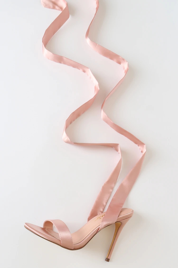 Sebastien Blush Satin Lace-Up High Heel Sandals | Lulus (US)