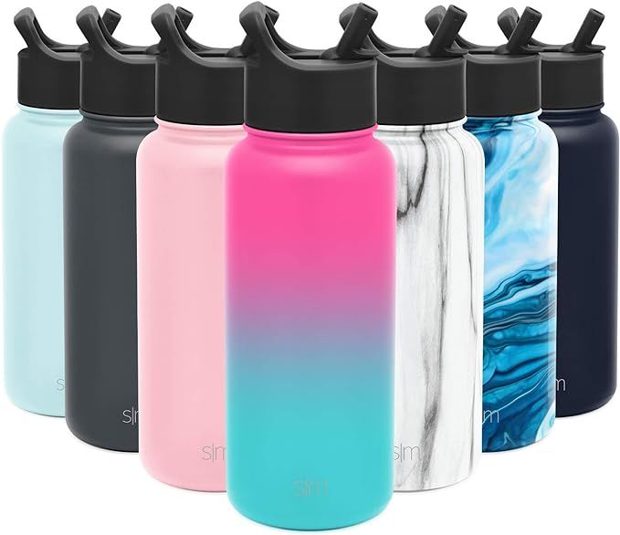 Simple Modern Water Bottle with Straw Lid Vacuum Insulated Stainless Steel Metal Thermos | Reusab... | Amazon (US)
