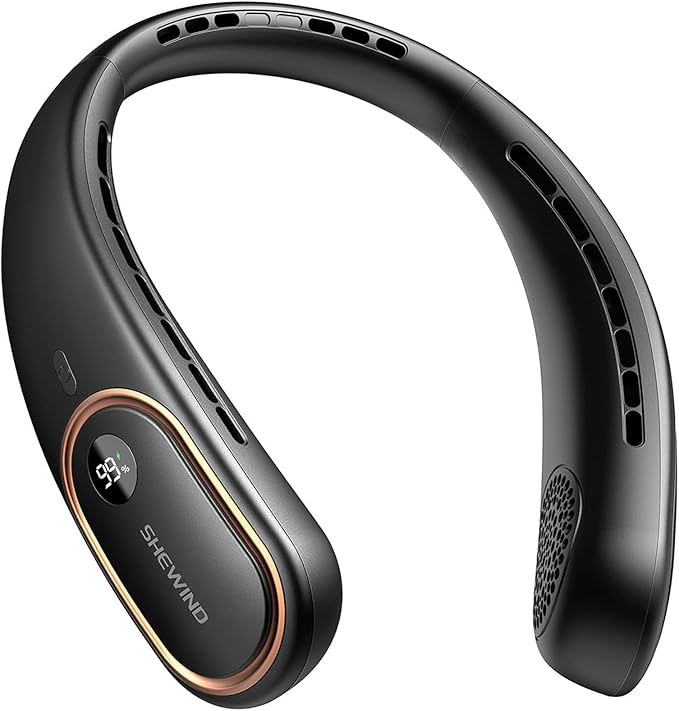 Portable Neck Fan - Bladeless LED Displayed Personal Fans 4000mAh 10W Fast Rechargeable - Wearabl... | Amazon (US)