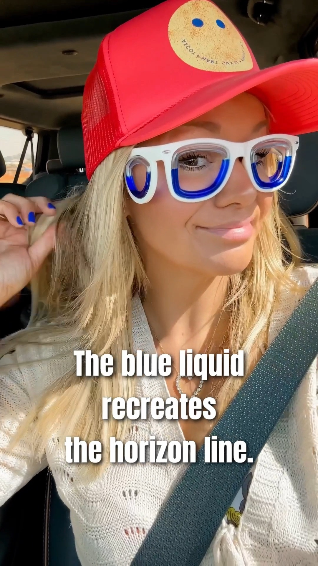 Motion sickness glasses for road trip