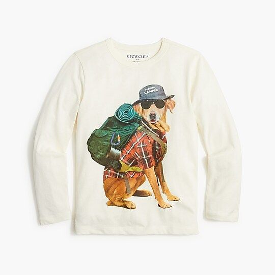 Boys' camping dog graphic tee | J.Crew Factory