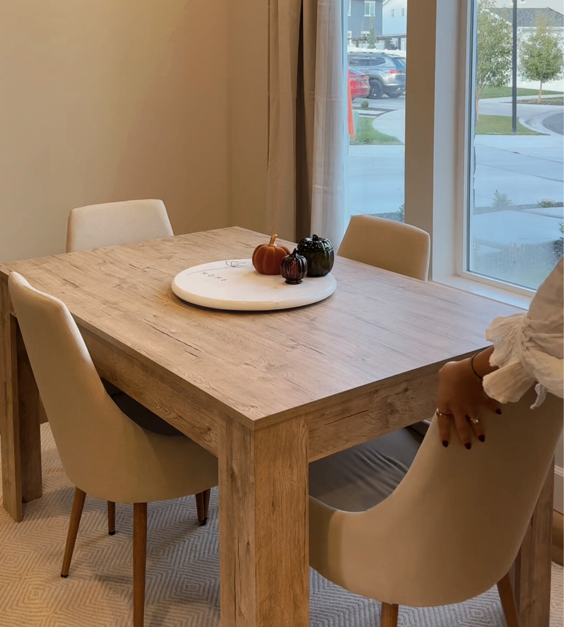 My dining table, chairs and rug! All from amazon and I love them so much! I’ve had them for a year and they have held up great! The table has extenders you can take in and out to make the table longer! 

#LTKHome #LTKFamily #LTKxPrimeDay