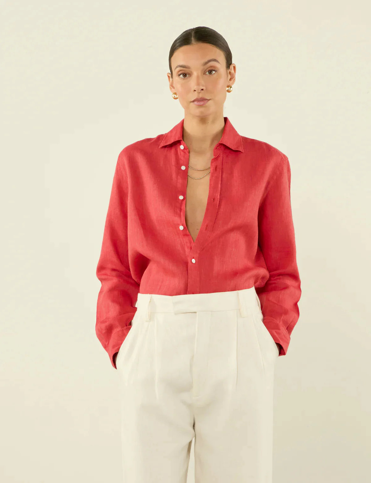 linen button up | With Nothing Underneath