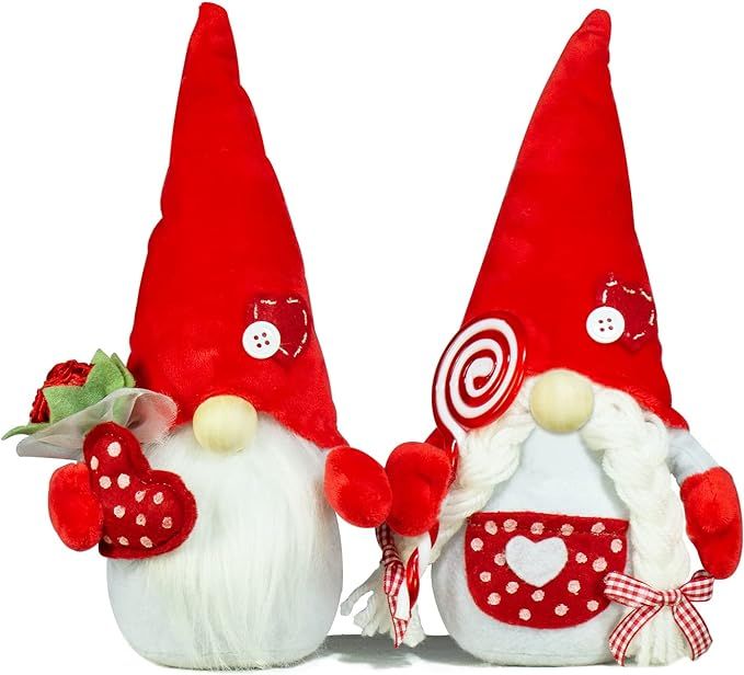 Valentines Day Romantic Couple Gnomes Decor Swedish Tomte Gnomes 2PCS Scandinavian Gnomes Decorat... | Amazon (US)