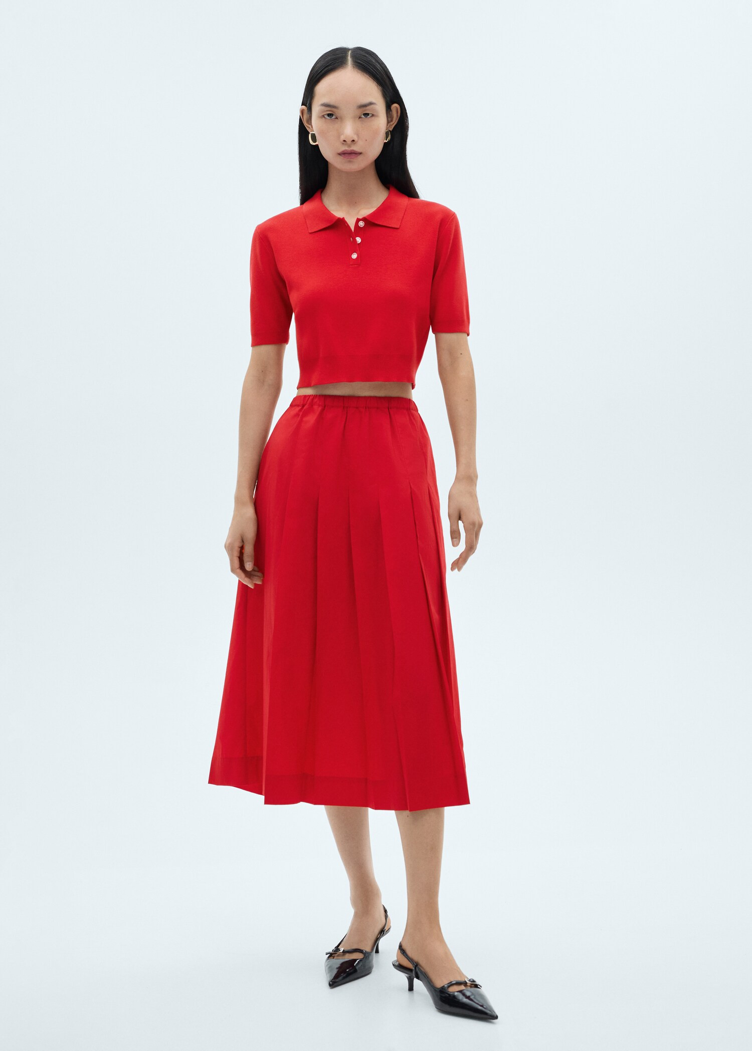 Cotton pleated skirt - Women | MANGO United Kingdom | MANGO (UK)