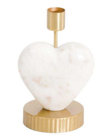 6in Marble Heart Candleholder | TJ Maxx