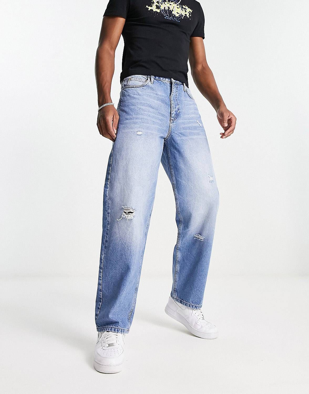 COLLUSION x014 90s baggy jeans in blue wash | ASOS (Global)
