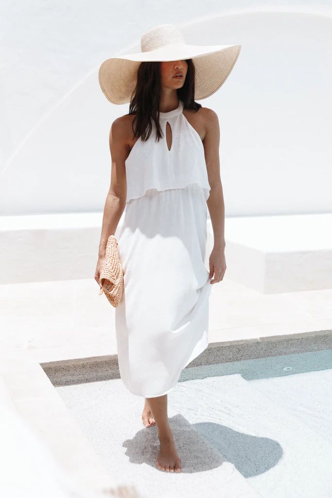 Millie Halterneck Dress - White | Petal & Pup (US)