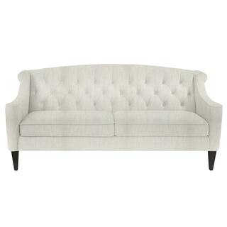 Jennifer Taylor Ken 74 in. Natural White Linen 3-Seat Modern Glam Sofa 63001-3-MLW - The Home Dep... | The Home Depot