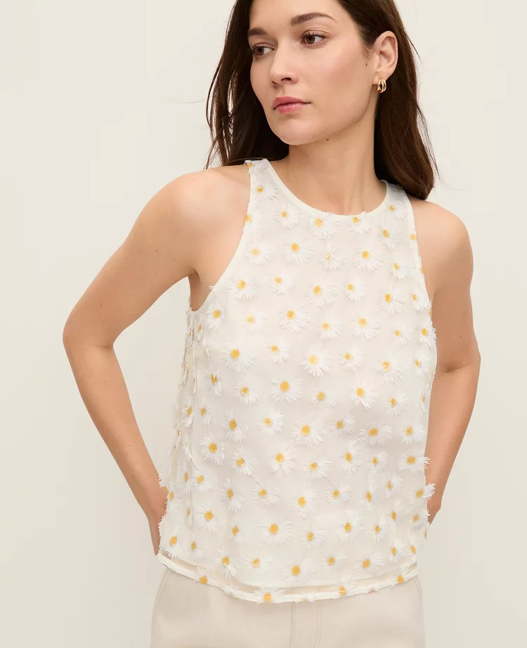 Daisy Appliqué Halter Top | Ann Taylor