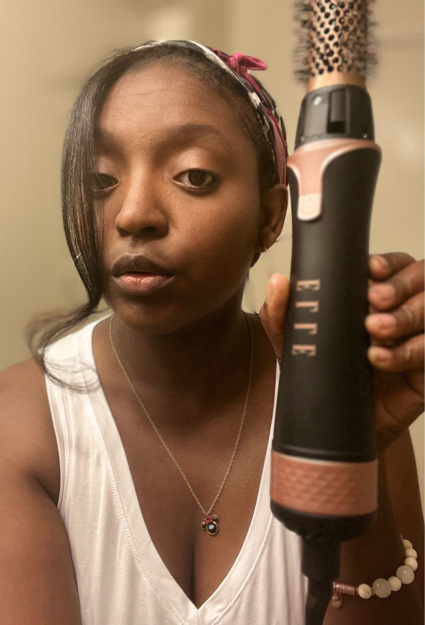 Want a frizz free blow out, hair dried and styled in less time than it takes you now! My full head of curly curls used to take foooooooorrrrever to wash, dry, & style a minimum of 2 hours to 4 hours. It’s a lot of hair and professional stylists don’t like me 😂 - this hair is a work out! 
So when I tested the Elle 4 In 1 Blower Brush and saw how fast my hair went from blotted wet to dry & styled in under a minute, well I was blown away 😂- pun so intended 🤣! 

That meant my ( under the cover need to be redone head of braided hair) would soon be a thing of curly, flat, bouncy, or voluminous beauty in under an 1 hour! 

Thank you Elle for a great easy to use, a little tricky on the attachment connections but easy to figure out, super quick, shine creating blow out creator! 

Tip: The wand attachment made a very nice curly style all on it owns that you could dry & wear. But if you want a “ Hair Did!” from the shop look, add on the Elle 2 in 1 flat iron that’s also a curling iron! Yeaaah! That shine, bounce, elasticity & longevity was niiiice! 

I wet the straightened piece of hair and it didn’t want to curl up 😂! 
#blowerbrush #elleblowerbrush #blowdryer #elle #hairtools #flatiron #curlingiron #targetfind #hair

#LTKFind #LTKunder100 #LTKbeauty