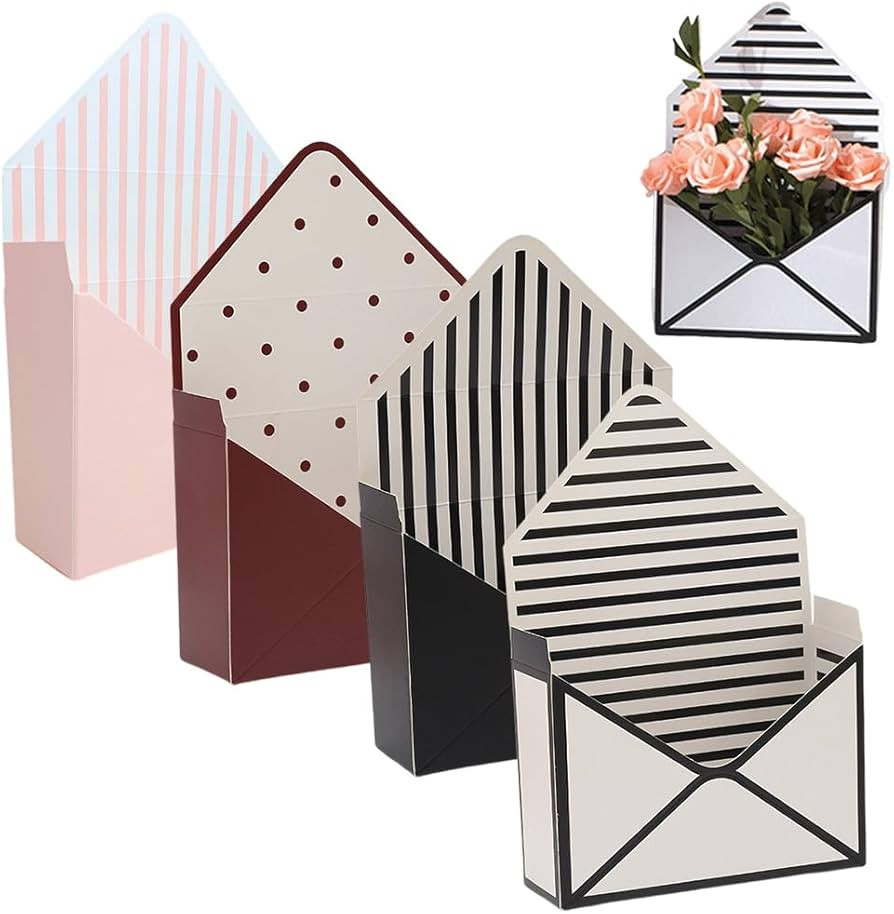 4 Pieces Florist Bouquet Packaging Box, Flower Wrapping Supplies, Envelop Paper Packaging Boxes f... | Amazon (US)