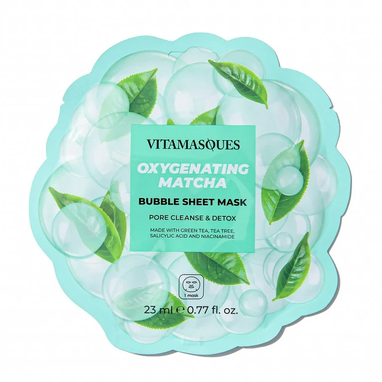 Vitamasques Oxygenating Matcha Green Tea Face Mask, For All Skin Types, One Sheet Mask | Walmart (US)