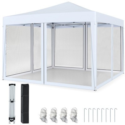 Pop Up Canopy Tent 10x10ft with 4 Mesh Netting Sidewalls Adjustable Height Outdoor Gazebo for Patio Camping Party | Target