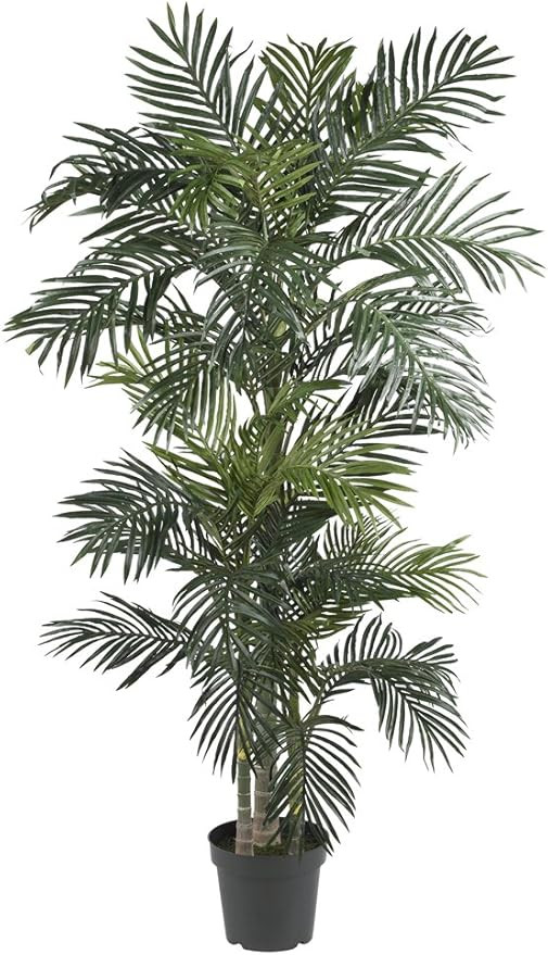 Nearly Natural 5289 6.5ft. Golden Cane Palm Silk Tree,Green | Amazon (US)
