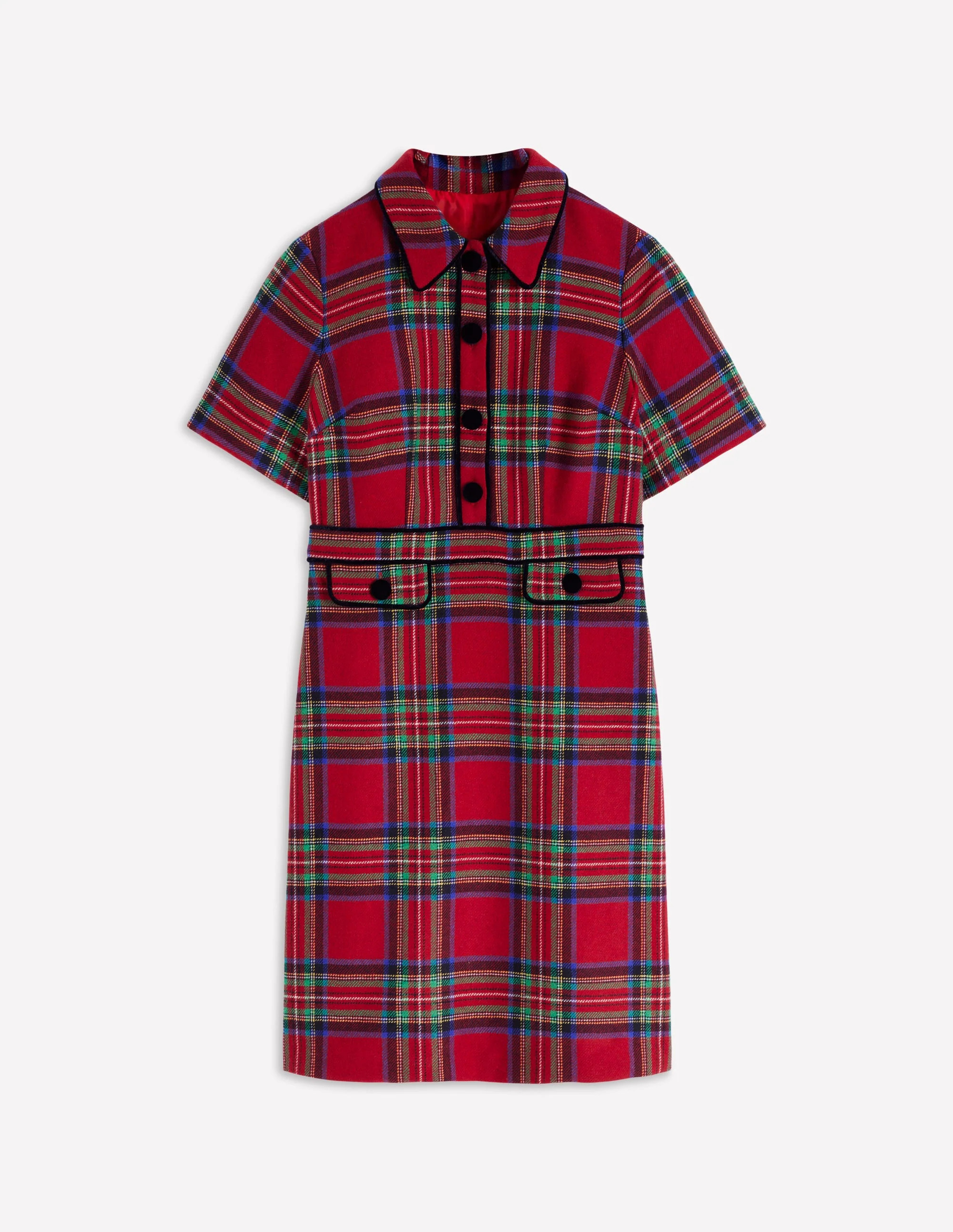 Eda Check Shift Dress-Red, Blue and Green Check | Boden (US)