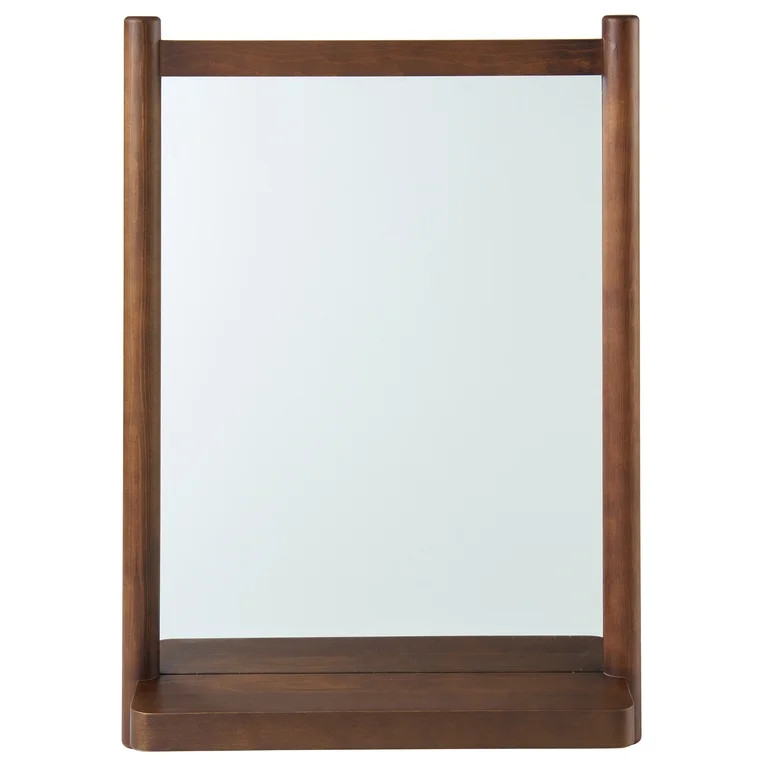 Better Homes & Gardens Craftsman Solid Wood Wall Mirror, 21.5 x 30 Inch, Walnut Finish | Walmart (US)