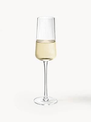 Handmade Grooved Structure Champagne Glasses Cami, Set of 4 | Westwing UK
