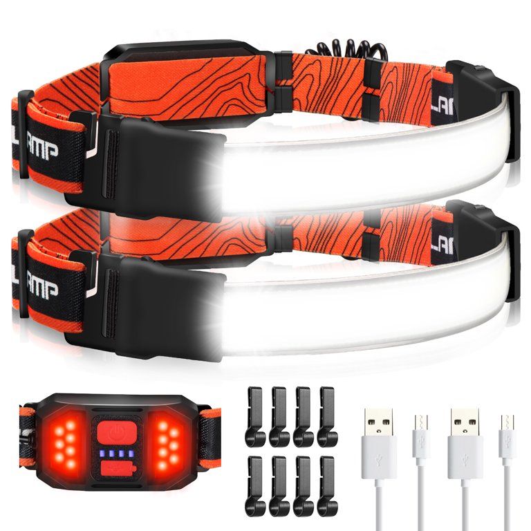 LED Headlamp, 2pack 1000LM 230°Wide-Beam USB Rechargeable Head Light Headlight - Walmart.com | Walmart (US)