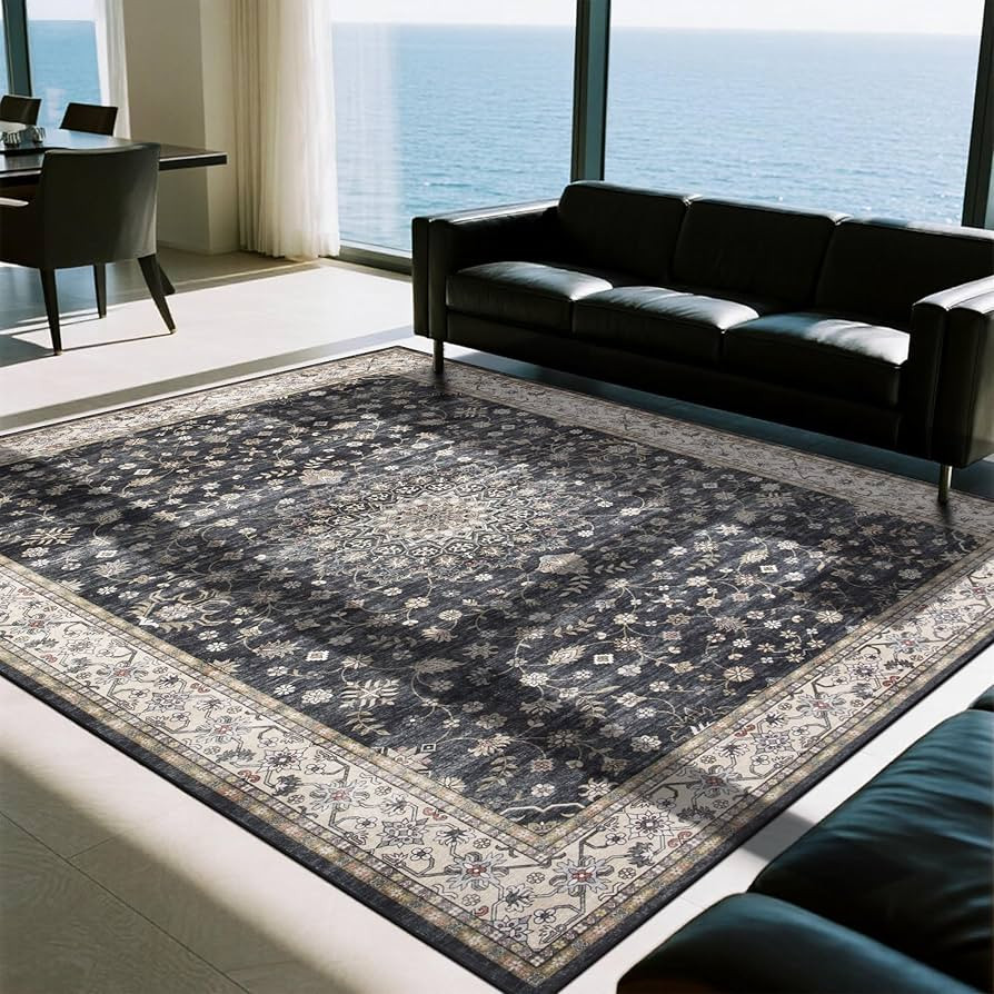Washable Rugs 8x10 Area Rugs for Living Room,Rugs for Bedroom,Large Carpets,Ultra Soft Faux Wool ... | Amazon (US)