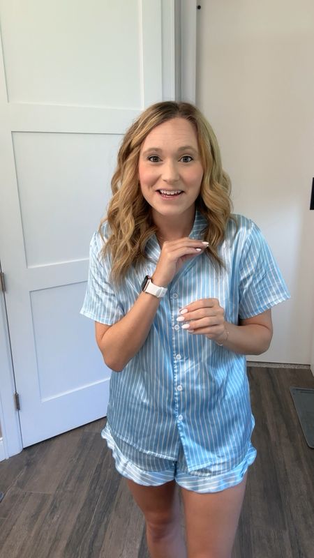 These Amazon Pajamas are so cute and cozy! I love the ruffled shorts and button up top detail. Plus, the blue pin stripe is super cute. 

#LTKSaleAlert #LTKStyleTip #LTKVideo