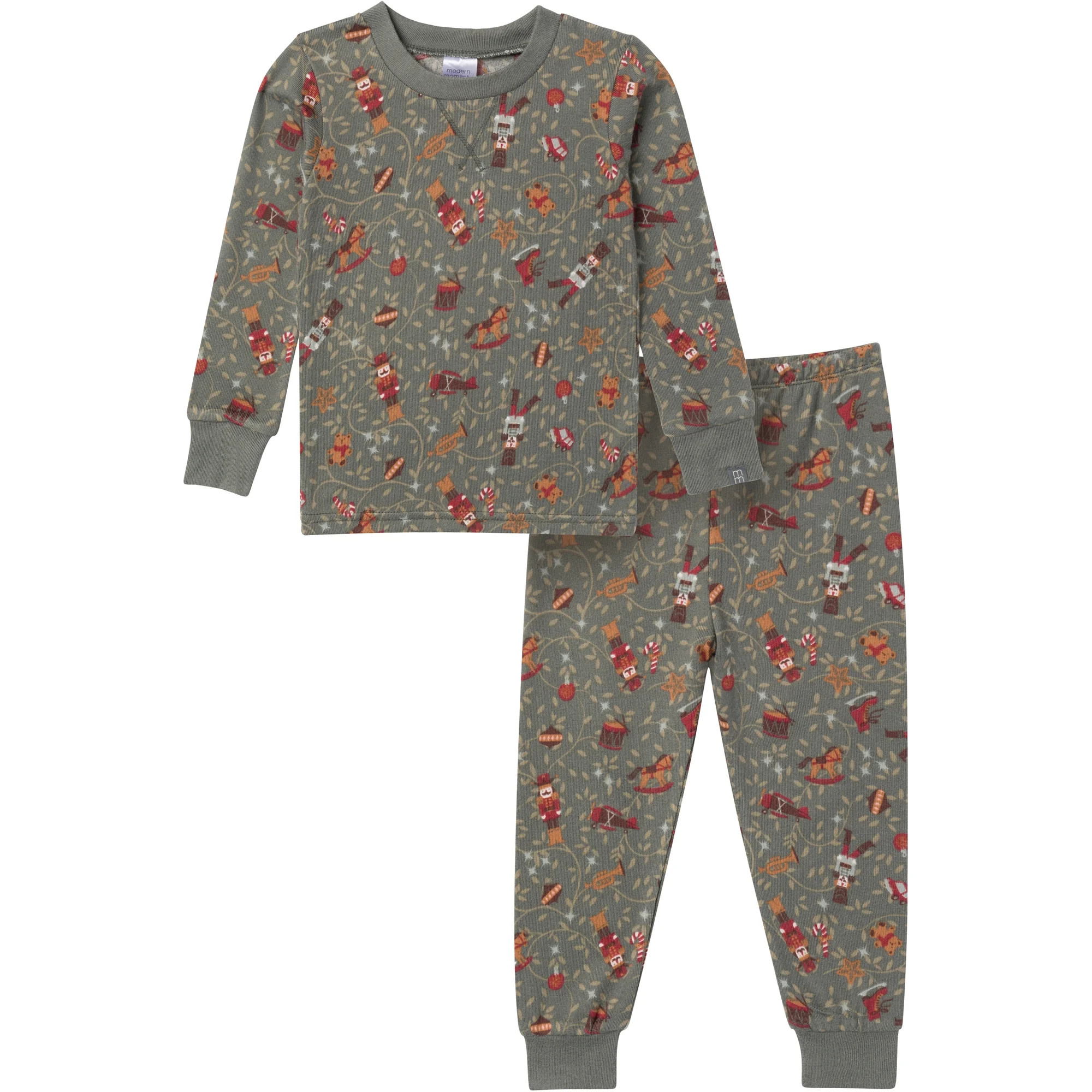 Modern Moments by Gerber Gender Neutral Tight Fitting Christmas Pajama Set, 2-Piece, Sizes 12 Mon... | Walmart (US)