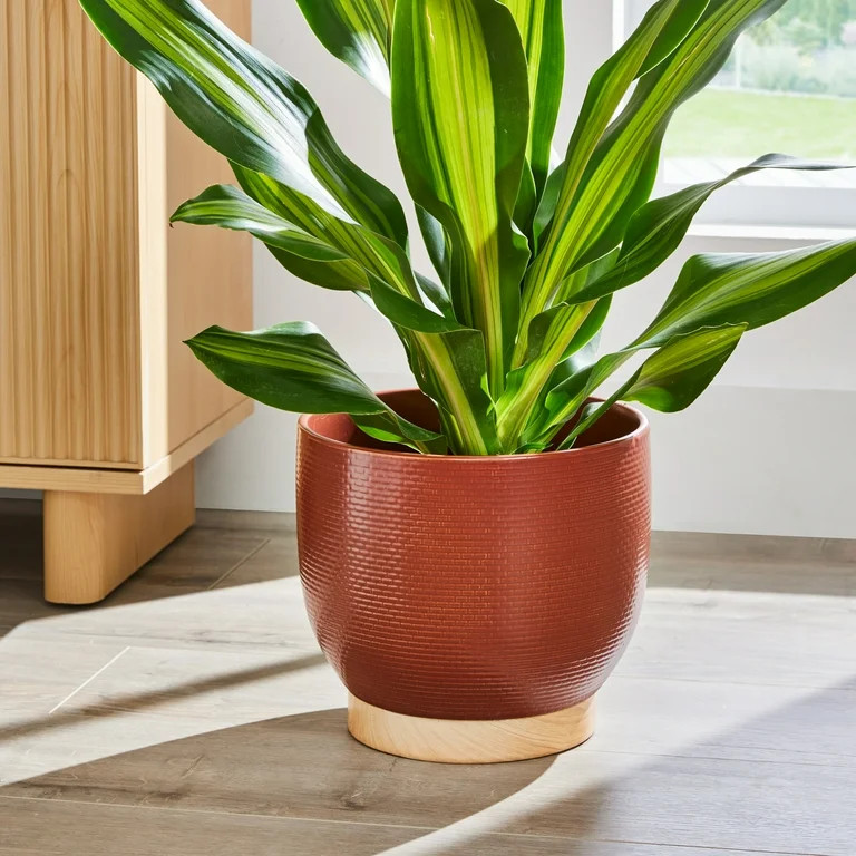 Better Homes & Gardens 10 inch Red Woven Ceramic Planter Pot | Walmart (US)