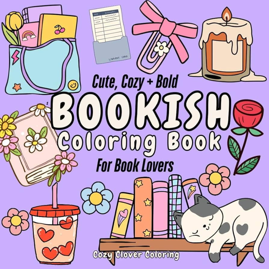 Bookish Coloring Book For Adults and Teen Book Lovers: Bold & Easy, Relaxing Cozy Coloring Book L... | Amazon (US)